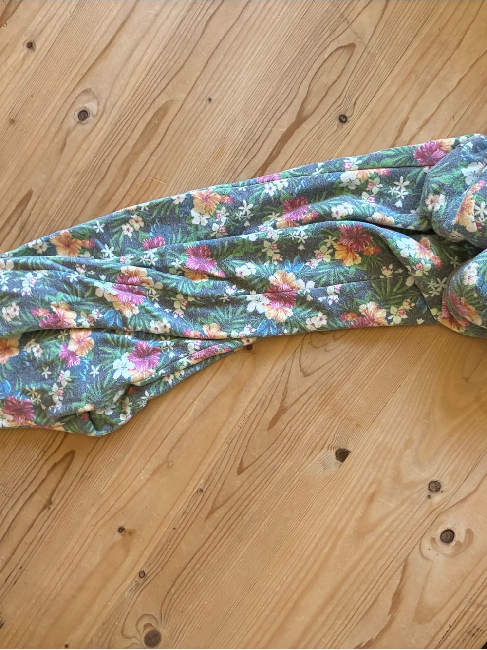 Girls' Floral Joggers - Green Tropical Print
